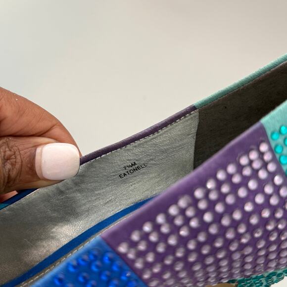 Enzo Angiolini Pumps Etonell Stiletto Rhinestone Peep Toe - Picture 5 of 7